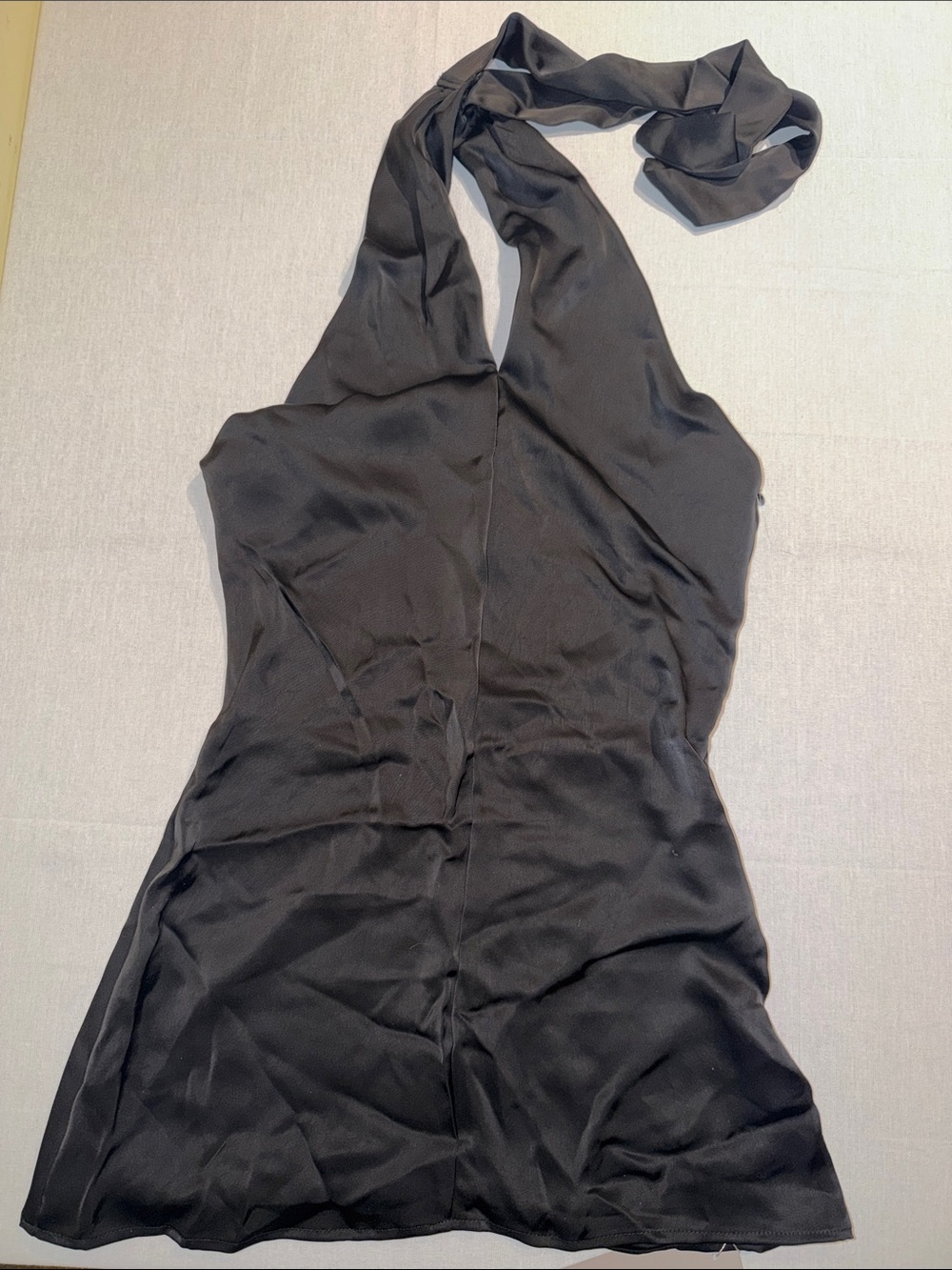Missguided Black Halter Mini Dress